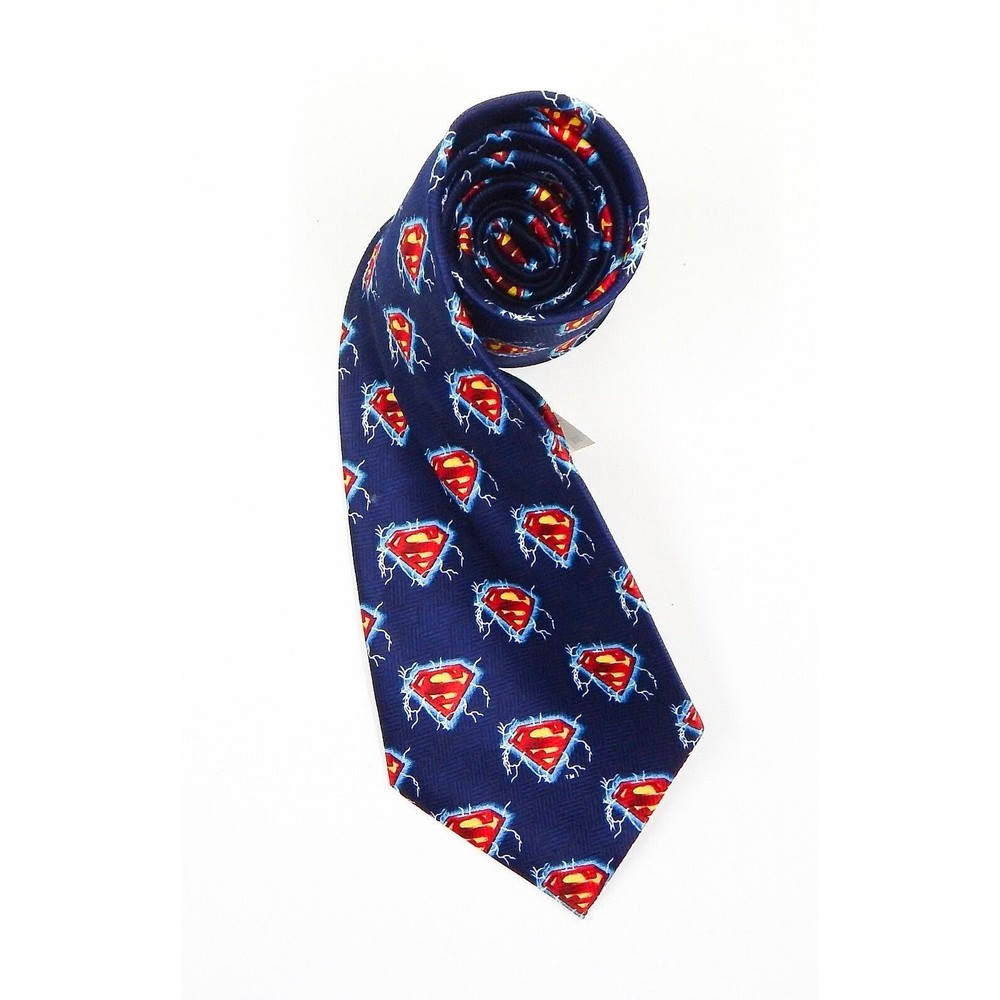 Superman DC Comics Necktie Electric Logo 59" Blue